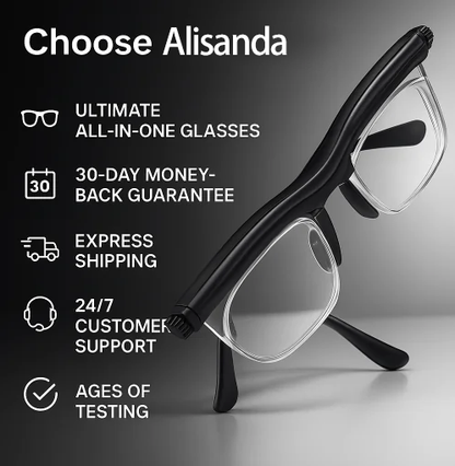 【ADJUSTABLE FOCUS GLASSES】- See Every Moment Clearly With Alisanda!
