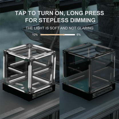 🔥💥Infinite Space Abyss Lamp - 4D Tesseract Hyper Cube LED Night Light | Touch Dimming, Rechargeable Futuristic Room & Gaming Setup Decor