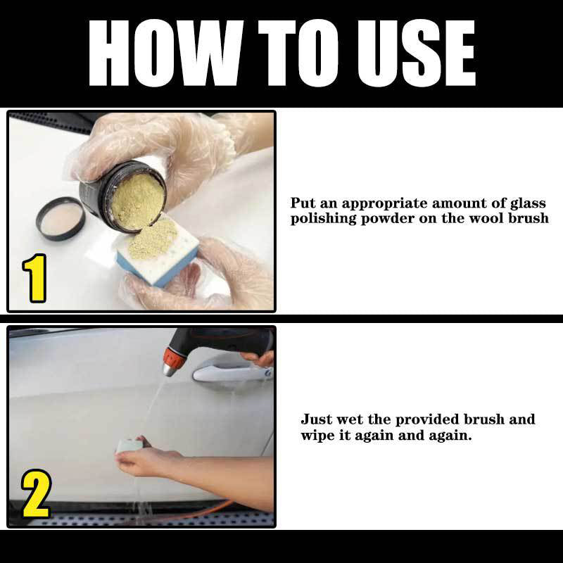 🚗 BUY 2 GET 3! 💎 CERIUM OXIDE POLISHING POWDER - Professional Glass Scratch Remover, Restores Clarity on Windows & Mirrors, Easy-to-Use Formula with Quick Results ✨🧽