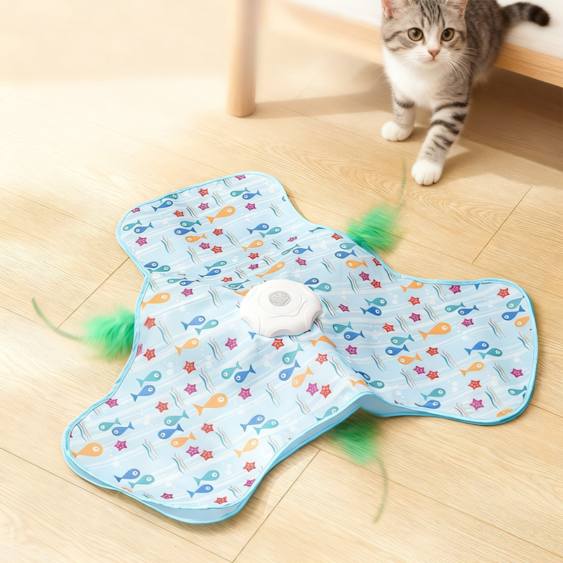 🐱 60% OFF NOW! 🎣 Hide & Seek Cat Toy – 2-in-1 Interactive Wand, Fluffy Feather Lure & Durable Spring Base 🧶🐟