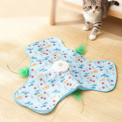 🐱 60% OFF NOW! 🎣 Hide & Seek Cat Toy – 2-in-1 Interactive Wand, Fluffy Feather Lure & Durable Spring Base 🧶🐟